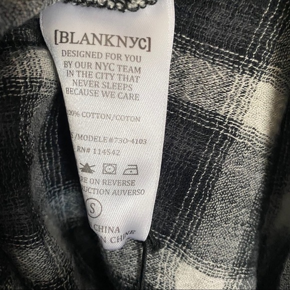 NWT Blank NYC Plaid Draped Long Sleeve - Picture 5 of 6